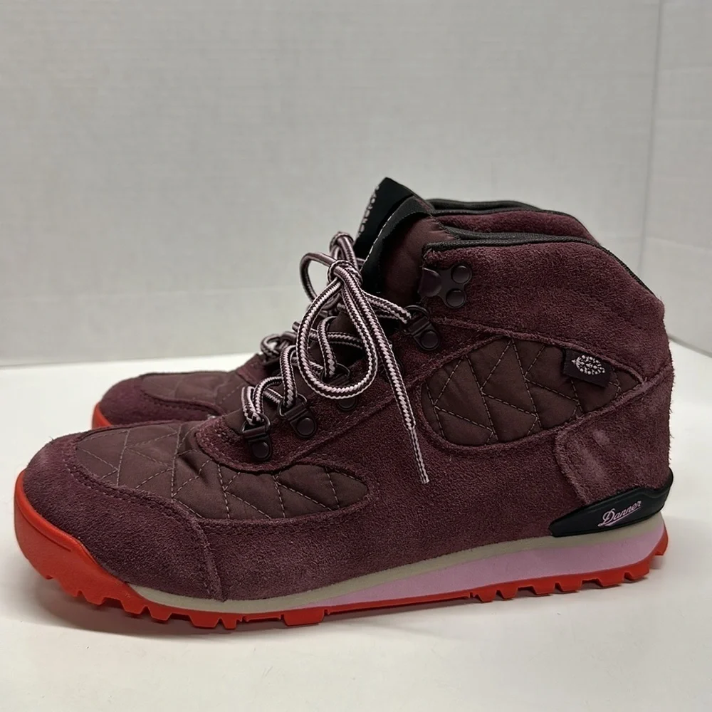 Danner Free People Movement Jag Boots Quilted Lace Up Ankle Boot Purple Size 8